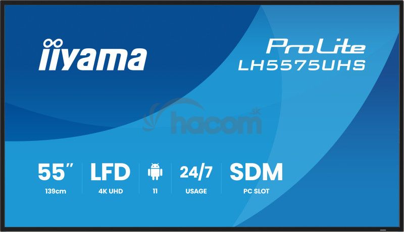 55" iiyama LH5575UHS-B2AG: IPS, 4K UHD, Android, 24/7 LH5575UHS-B2AG 55" iiyama LH5575UHS-B2AG: IPS, 4K UHD, Android, 24/7 LH5575UHS-B2AG