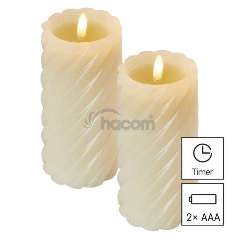 LED dekorácia – vosková sviečka, 17 cm, 2x AAA, vnútorná, teplá biela, 2 ks, časovač 2ks DCCV17 LED dekorácia – vosková sviečka, 17 cm, 2x AAA, vnútorná, teplá biela, 2 ks, časovač 2ks DCCV17