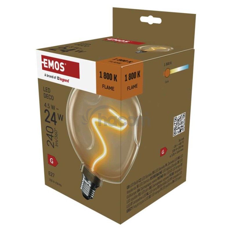 LED žiarovka DECO CG125A / E27 / 4,5 W (24 W) / 240 lm / flame Z50B11 LED žiarovka DECO CG125A / E27 / 4,5 W (24 W) / 240 lm / flame Z50B11