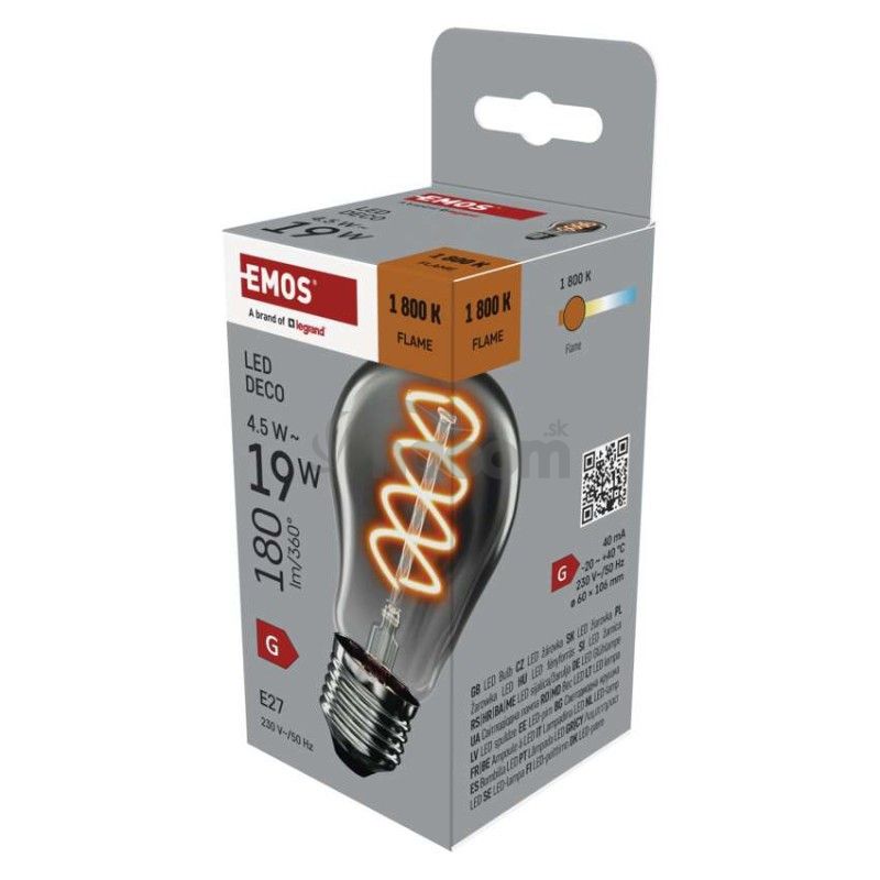 LED žiarovka DECO SMOKED A60 / E27 / 4,5 W (19 W) / 180 lm / flame Z55311 LED žiarovka DECO SMOKED A60 / E27 / 4,5 W (19 W) / 180 lm / flame Z55311