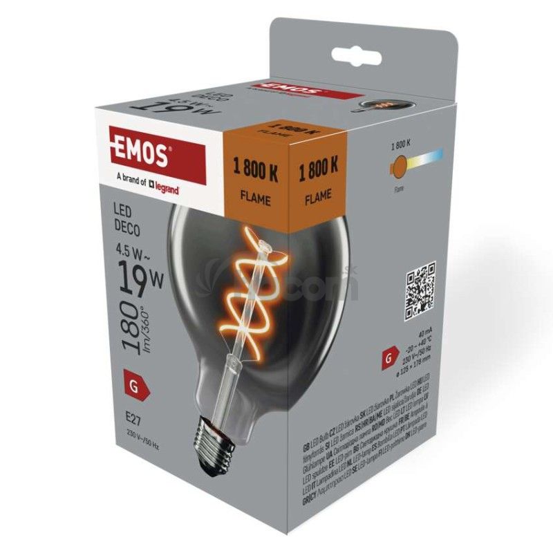 LED žiarovka DECO SMOKED G125 / E27 / 4,5 W (19 W) / 180 lm / flame Z58311 LED žiarovka DECO SMOKED G125 / E27 / 4,5 W (19 W) / 180 lm / flame Z58311