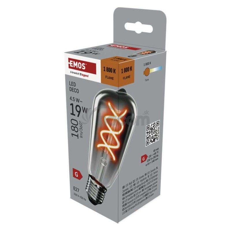 LED žiarovka DECO SMOKED ST64 / E27 / 4,5 W (19 W) / 180 lm / flame Z57311 LED žiarovka DECO SMOKED ST64 / E27 / 4,5 W (19 W) / 180 lm / flame Z57311