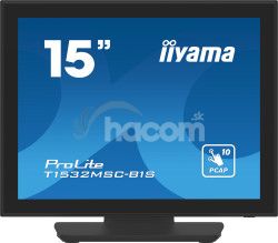 15" iiyama T1532MSC-B1S: PCAP, 10P, FHD, HDMI, DP T1532MSC-B1S