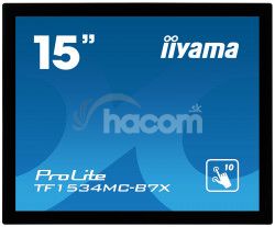 15 "iiyama TF1534MC-B7X: TN, XGA, Capacitive, 10P, 370cd / m2, VGA, DP, HDMI, IP65, ierny TF1534MC-B7X