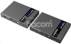 PremiumCord HDMI 2.0 Extender KVM Ultra HD 4kx2k@60Hz na 70 m s prenosom cez USB