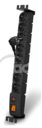 19" nap�j.panel ACAR S8/5m 8x220V Black+prep.ochr.10A