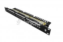 19" Patch panel Solarix 24xRJ45 CAT6 UTP vyvzovacia lita SX24L-6-UTP-BK-N