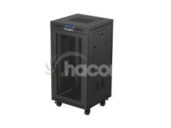 19" VO�NE STOJ�CA RACKOV� SKRI�A 22U/600X600 (FLAT PACK) S SIE�OV�MI DVERAMI LCD �IERNA LANBERG V2 FF01-6622-23BL