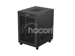 19" VO�NE STOJ�CA RACKOV� SKRI�A 22U/800X1000 (FLAT PACK) S SIE�OV�MI DVERAMI LCD �IERNA LANBERG V2 FF01-8022-23BL
