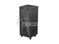 19" VO�NE STOJ�CA RACKOV� SKRI�A 27U/600X600 (FLAT PACK) S PRESKLEN�MI DVERAMI LCD �IERNA LANBERG V2 FF01-6627-12BL