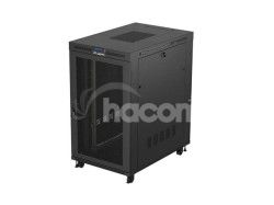 19" VO�NE STOJ�CA RACKOV� SKRI�A 27U/800X1200 (FLAT PACK) S DVIERKAMI SO SIE�KOU LCD �IERNA LANBERG FF01-8227-23BL