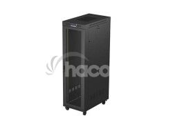 19" VO�NE STOJ�CA RACKOV� SKRI�A 42U/600X1000 (FLAT PACK) S SIE�OV�MI DVERAMI LCD �IERNA LANBERG V2 FF01-6042-23BL