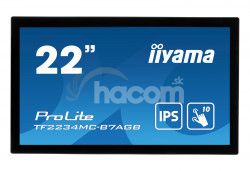 22 "iiyama TF2234MC-B7AGB: IPS, FullHD, Capacitive, 10P, 350cd / m2, VGA, HDMI, DP, IP65, ierny TF2234MC-B7AGB