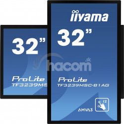 32 "iiyama TF3239MSC-B1AG: AMVA, FullHD, Capacitive, 12P, 500cd / m2, VGA, HDMI, DP, 24/7, IP54, ierny TF3239MSC-B1AG