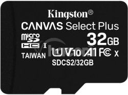 32GB microSDHC Kingston Canvas Select Plus A1 CL10 100MB/s bez adaptra SDCS2/32GBSP