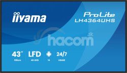 43" iiyama LH4364UHS-B1AG:VA,4K UHD,Android,24/7 LH4364UHS-B1AG