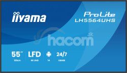 55" iiyama LH5564UHS-B1AG: VA, 4K UHD, Android, 24/7 LH5564UHS-B1AG