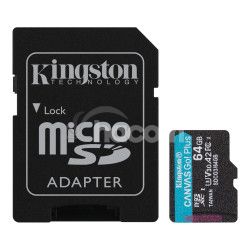 64GB microSDXC Kingston Canvas Go! Plus A2 U3 V30 170MB/s + adaptr SDCG3/64GB