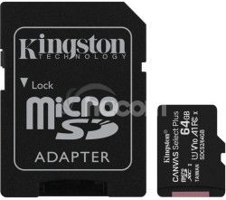 64GB microSDXC Kingston Canvas Select Plus A1 CL10 100MB/s + adaptr SDCS2/64GB