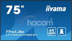 75" iiyama LH7565UHSB-B1: IPS, 4K UHD, Android, 24/7 LH7565UHSB-B1