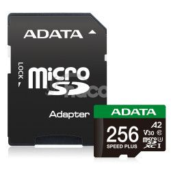 ADATA 256GB MicroSDXC UHS-I U3 V30 + adaptr UD256GUI3V30A2SP-RA1