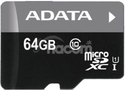 Adata/micro SD/64 GB/50 MBps/UHS-I U1 / Class 10/+ Adaptr AUSDX64GUICL10-RA1