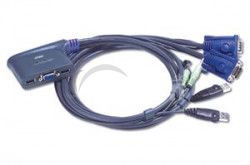 Aten 2-port KVM USB mini, 1,8 m kble audio, CS-62U