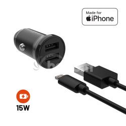 Autonab�ja�ka FIXED, 2xUSB, USB/Lightning k�bel FIXCC15N-2UL-BK