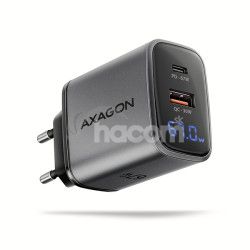 AXAGON ACU-PQ67D, GaN nab�ja�ka do siete 67W, v�stup USB-A+USB-C, PD3.0/PPS/QC4+/SFC2.0/Apple, LCD ACU-PQ67D