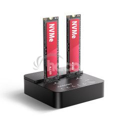 AXAGON ADSA-M2C22L, USB-C 20Gbps dokovacia stanica pre 2� M.2 NVMe SSD s funkciou klonovania ADSA-M2C22L