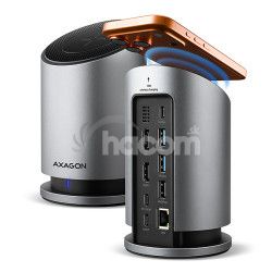 AXAGON HMC-WL9, USB 10Gbps h�b s Qi, 3x USB-A, USB-C, HDMI a DP 4k/60Hz, RJ-45, PD 100W, k�bel 60cm HMC-WL9