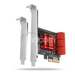 AXAGON PCES-SA6, PCIe radi - 6x intern SATA 6G port, ASM1166, SP & LP PCES-SA6