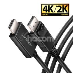 AXAGON RVD-HI20C2, DisplayPort -> HDMI 2.0b redukcia / kbel 1.8m, 4K/60Hz RVD-HI20C2