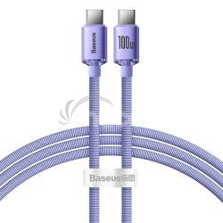 Baseus CAJY000605 Crystal Shine Series Dtov Kabel USB-C - USB-C 100W 1,2m Purple 6932172602888