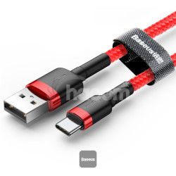 Baseus dtov kbel Cafule USB-C 2m 2A erven 6953156278226