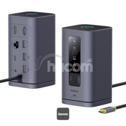 Baseus Dokovacia stanica Spacemate 10v1 (USB-C PD 100W, USB-C, 2x USB-A, 2x HDMI) siv 6932172663056