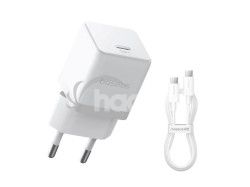 Baseus Palm Fast Nab�ja�ka USB-C 20W + D�tov� Kabel USB-C/USB-C 1m White 6932172677428