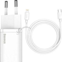 Baseus rchlonabjaka do siete Super Si USB-C PD QC 20W s Lightning kblom 1m biela 6953156230064