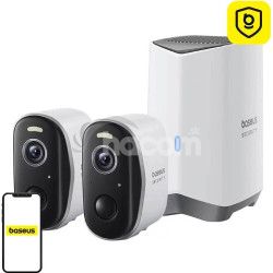 Baseus Vonkajia kamera Security N1 Plus 2K (sada 2ks+centrlna stanica) biela 6932172661953