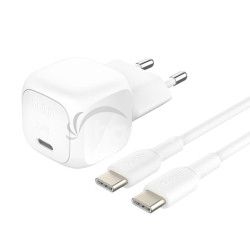 BELKIN 20W USB PD nab�jac� adapt�r biely + 1m USB-C k�bel WCA009kq1MWH-B6