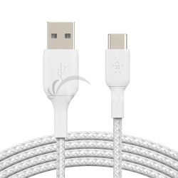 BELKIN kabel oplietan USB-C - USB-A, 3m, biely