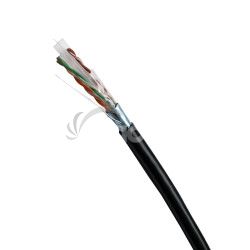 DATACOM FTP drt CAT6 PE, Fca 100m cievka, ern, OUTDOOR, metr 13595