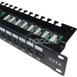 DATACOM Patch panel 24p. CAT6 UTP 3x8p LSA 1U horn zrez 3094