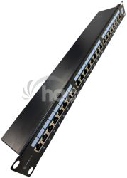 DATAWAY Patch panel 19" 24x RJ45, CAT6A, STP s vyvzovacou litou