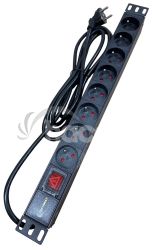 DATAWAY PDU Napjac panel 8x 230V, 1U, 19", M6, 3m