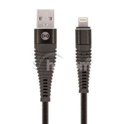 Dtov kbel Forever Shark USB/Lightning 1m 2A textiln ierny GSM036394