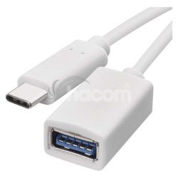 Dtov OTG kbel USB-A 3.0 / USB-C 3.0 s funkciou redukcie, 15 cm, biely SM7054