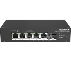 DS-3T1306P-SI/HS 4x100Mb PoE+1x1Gb RJ45+1xGb SFP, pr.smart , 60W