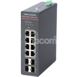 DS-3T1512HP-SI-8P4F 8x1Gb PoE + 4x1GB SFP, priemyel.switch, 240W