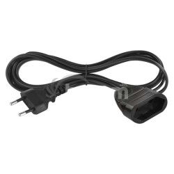 Dvoj�ilov� pohybliv� pr�vod 1,5 m / 1 z�suvka / �ierny / PVC / 0,75 mm2 PC01301